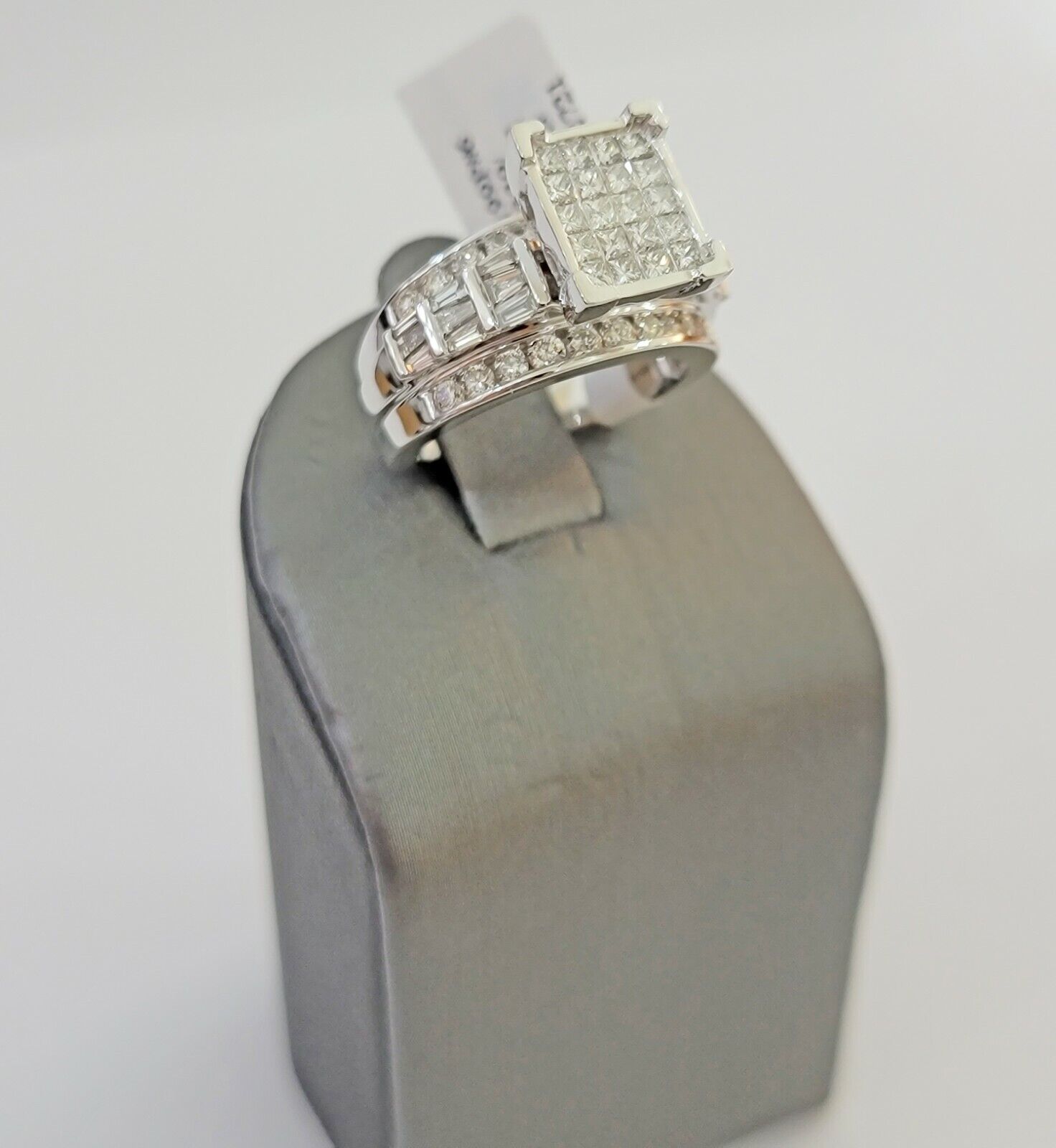 14k white Gold Natural Diamond Ladies Ring 2CT Diamond Real Women Ring Band REAL - GoldenlinQ